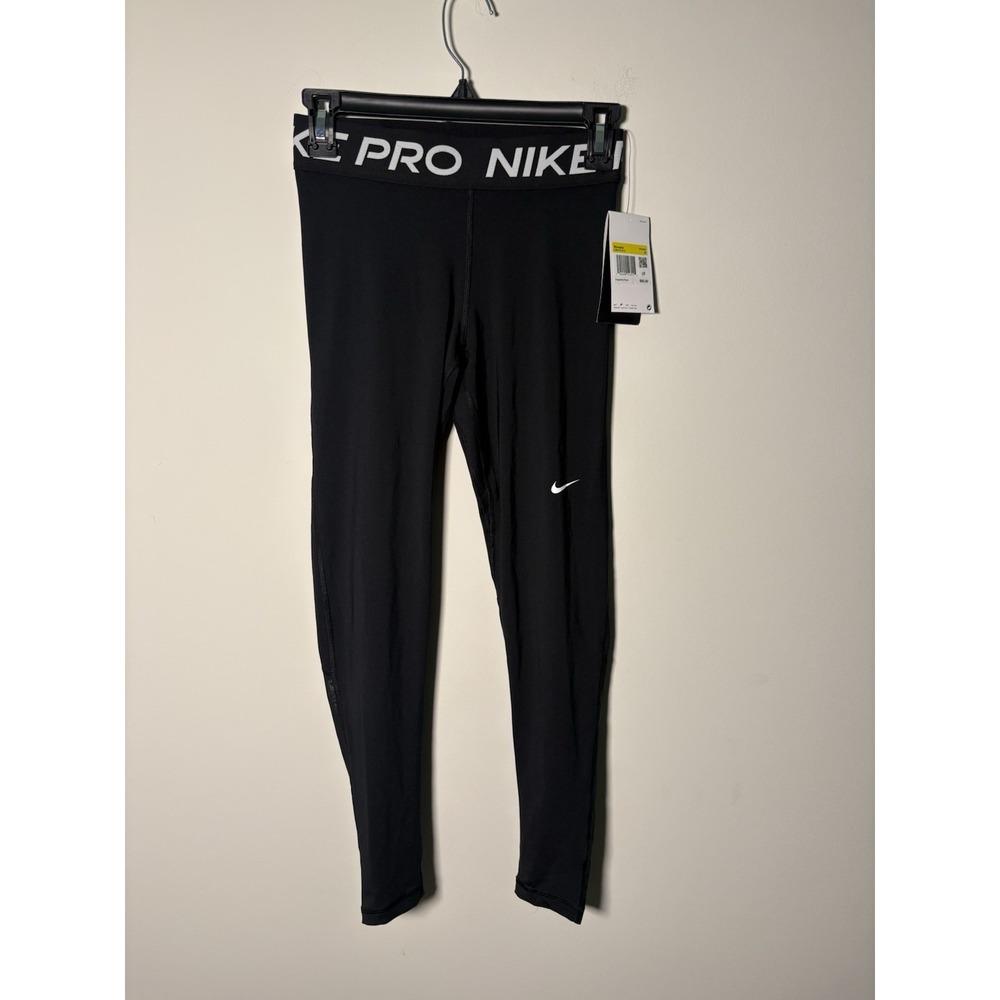 NIKE PRO Womens Leggings Black Dri-FIT Training Gym Workout Yoga NWT S